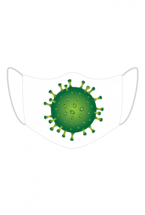 Maseczka ochronna z grafiką virus zielony