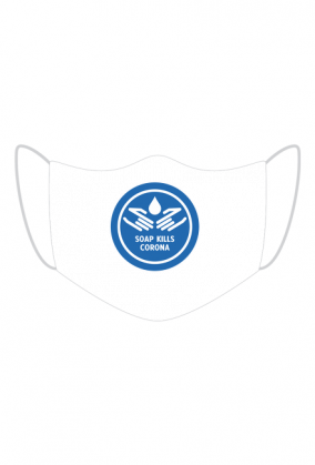 Maseczka ochronna z grafiką soap kills corona