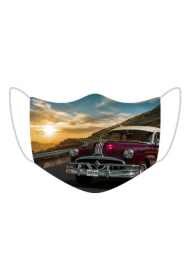 Kolorowa maseczka ochronna wielokrotnego uzytku Vintage Car 7