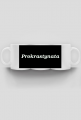 Prokrastynacja, kubek do pracy z dużym napisem