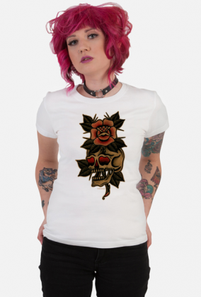 true ink skull girl white