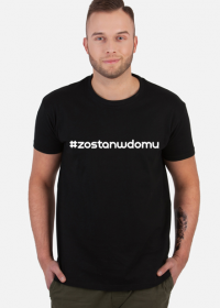 Koszulka #zostanwdomu (czarna)
