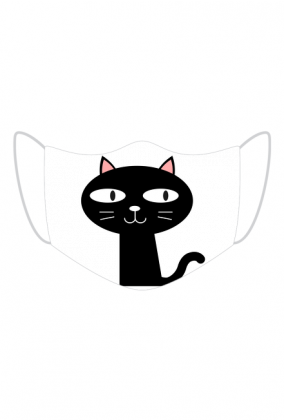 Kolorowa maseczka ochronna wielokrotnego uzytku Czarny Kot