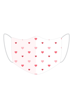 Maseczka Dziewczęca serduszka, różowo biała