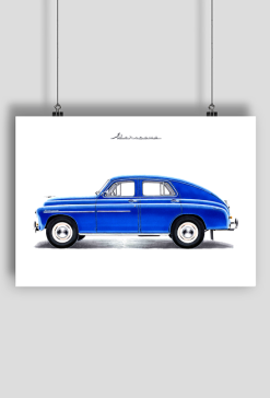 Plakat A2 - 1957 FSO WARSZAWA M20-57