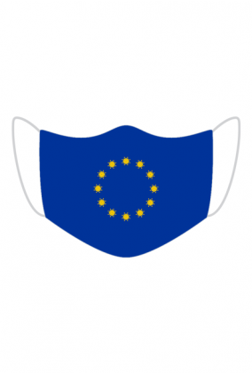 Maseczka flaga Unii Europejskiej wirus