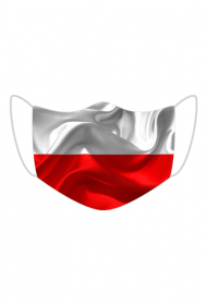 Maseczka ochronna dla kibica. Nadruk, grafika: „Flaga Polski”.