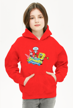 BLUZA DLA DZIEWCZYNKI Z KAPTUREM '' SPONGEBOB KANCIASTOPORTY'' HIT! SUPER PREZENT NA KAŻDĄ OKAZJĘ!