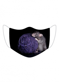 Maseczka - Szczur z włóczką