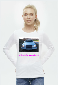 Bluzka z samochodem damska koszulka Mercedes