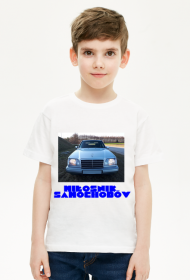 Biała bluzka chłopięca z samochodem Mercedes t-shirt