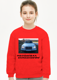 Bluza dziewczęca czerwona z samochodem Mercedes