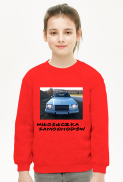 Bluza dziewczęca czerwona z samochodem Mercedes