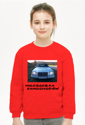 Bluza dziewczęca czerwona z samochodem Mercedes