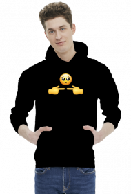 Czarna bluza męska emoji nieśmiałość