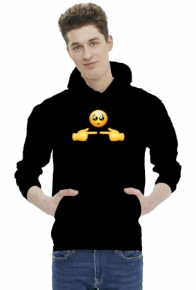 Czarna bluza męska emoji nieśmiałość