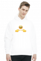 Biała bluza męska emoji nieśmiałość