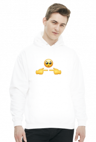 Biała bluza męska emoji nieśmiałość