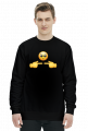 Czarna bluza unisex emoji nieśmiałość