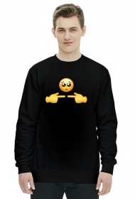 Czarna bluza unisex emoji nieśmiałość