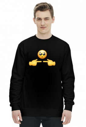 Czarna bluza unisex emoji nieśmiałość