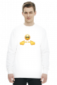 Biała bluza unisex emoji nieśmiałość
