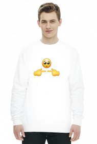 Biała bluza unisex emoji nieśmiałość
