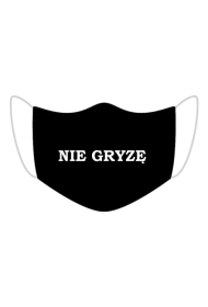 Maseczka Czarna Napis Nie gryzę