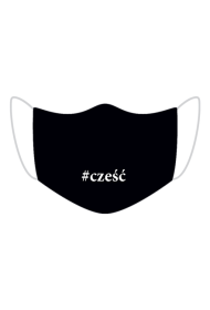 Maseczka Czarna Napis Cześć