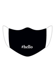 Maseczka Czarna Napis Hello