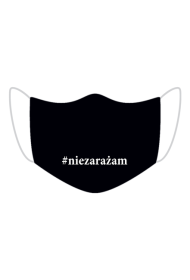 Maseczka Czarna Napis Nie zarażam #niezarażam