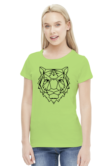 Tygrys - zielona koszulka damska
