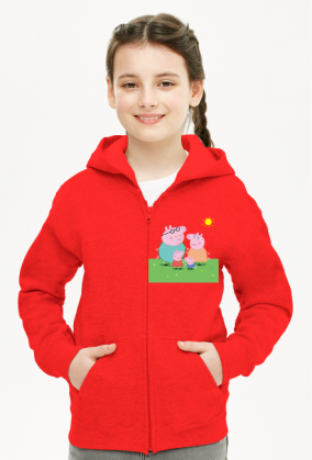 Dziecięca bluza z kapturem na zamek Świnka Peppa