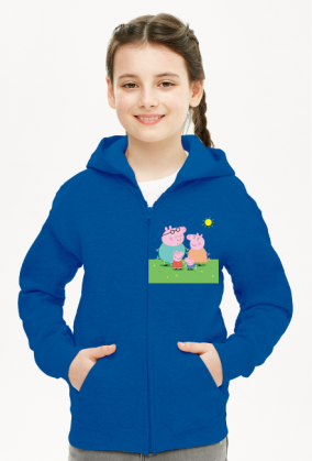 Dziecięca bluza z kapturem na zamek Świnka Peppa