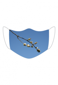 Maska maseczka kwiaty gałązka niebo pączki