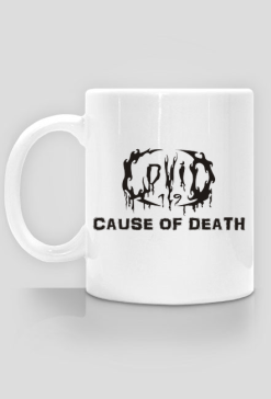 Kubek COVID-19 - 'Cause of Death' logo BLACK
