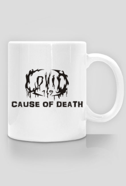 Kubek COVID-19 - 'Cause of Death' logo BLACK