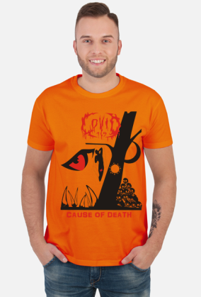 Koszulka COVID-19 - 'Cause of Death' dwustronna Red&Black