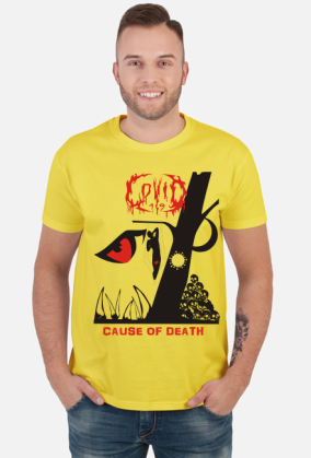 Koszulka COVID-19 - 'Cause of Death' dwustronna Red&Black