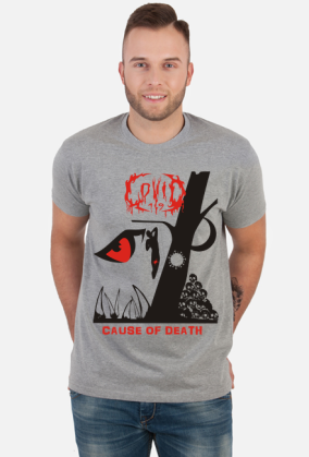 Koszulka COVID-19 - 'Cause of Death' dwustronna Red&Black