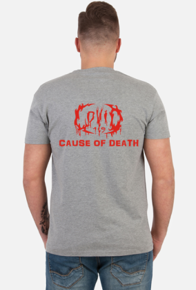 Koszulka COVID-19 - 'Cause of Death' dwustronna Red&Black