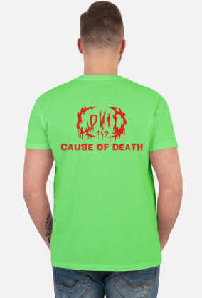 Koszulka COVID-19 - 'Cause of Death' dwustronna Red&Black
