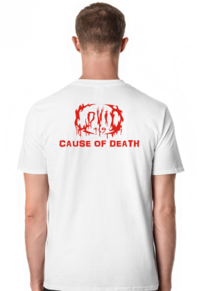 Koszulka COVID-19 - 'Cause of Death' dwustronna Red&Black