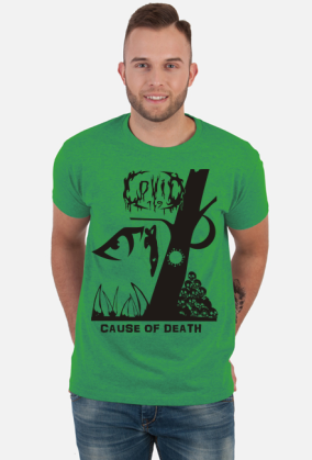 Koszulka COVID-19 - 'Cause of Death' dwustronna Black