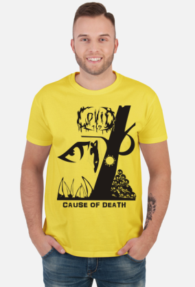 Koszulka COVID-19 - 'Cause of Death' dwustronna Black