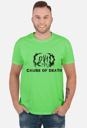 Koszulka COVID-19 - 'Cause of Death' logo Black