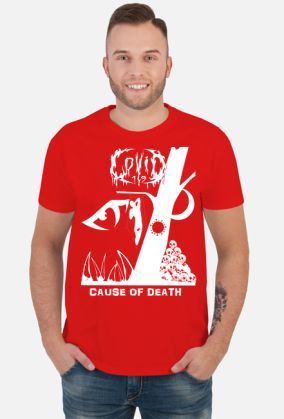 Koszulka COVID-19 - 'Cause of Death' dwustronna White