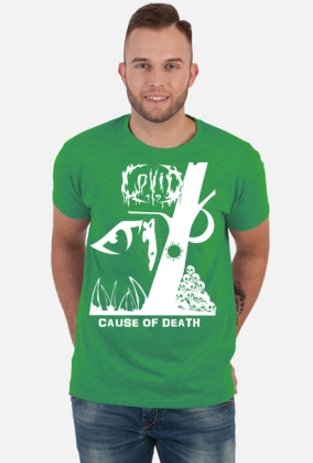Koszulka COVID-19 - 'Cause of Death' dwustronna White