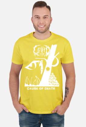 Koszulka COVID-19 - 'Cause of Death' dwustronna White
