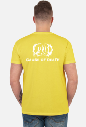 Koszulka COVID-19 - 'Cause of Death' dwustronna White